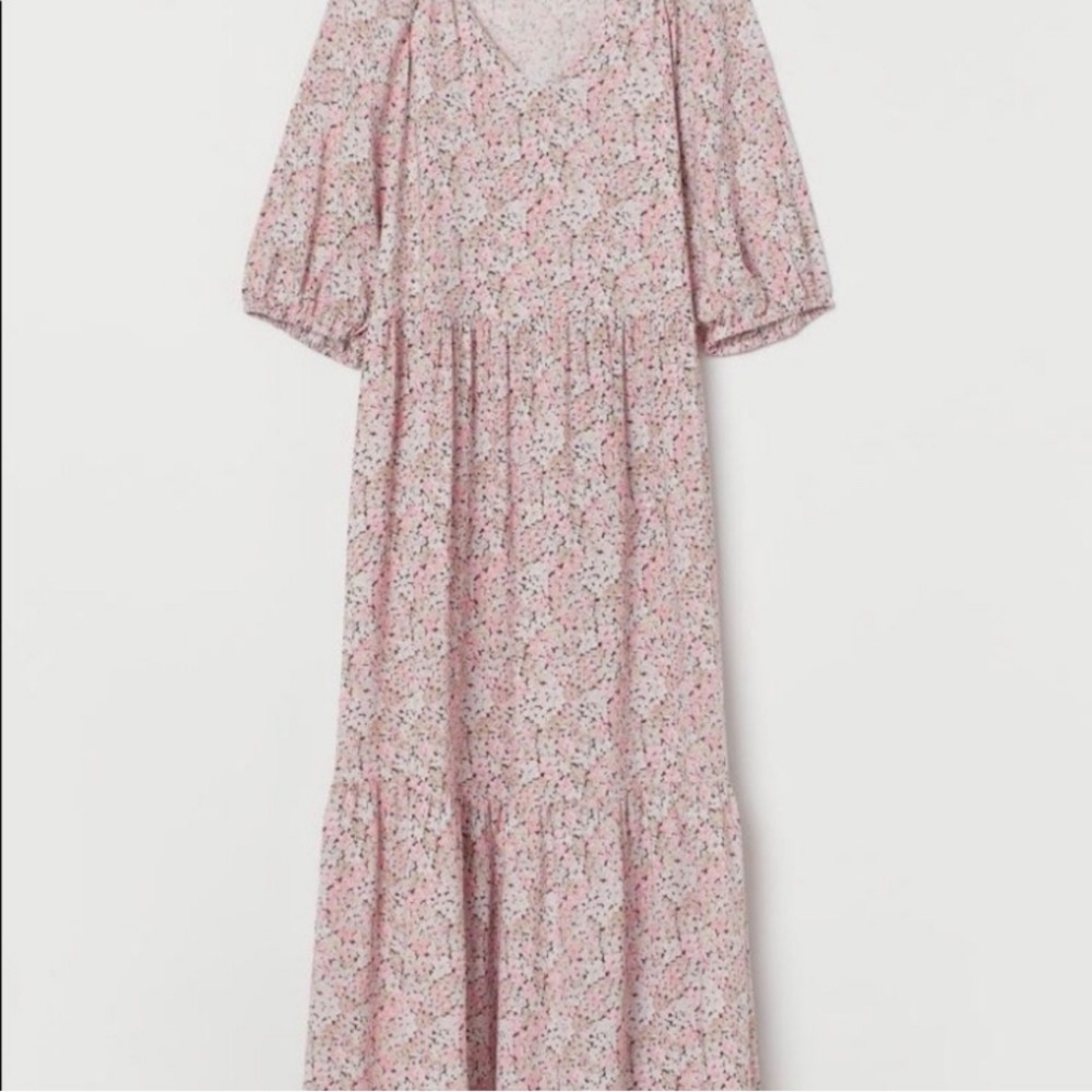 H&M Maxi Pink Floral Dress xs